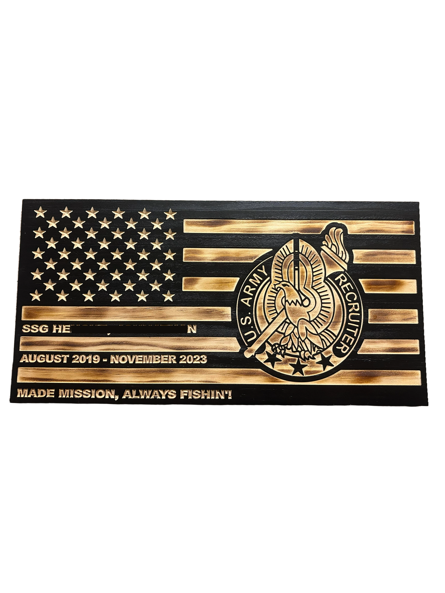 Army Recruiter American Flag I USAREC I PCS Gift I Recruiter Badge I Master Recruiter