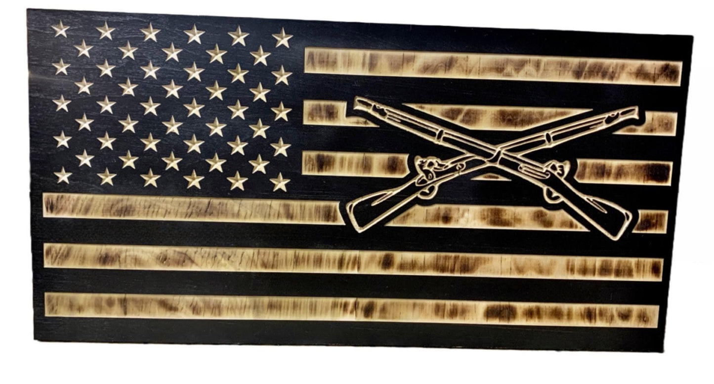 US Infantry Flag | American Flag | Grunt | 11B | Cross Rifles